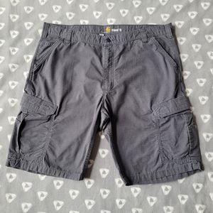 Carhartt Force Ripstop Men's Sz 42 Relaxed Fit Shadow Gray Cargo Work Shorts